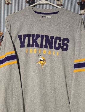 Vikings Team Apparel Longsleeve Shirt Large Gray Nfl